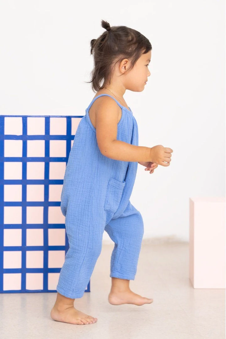North Of West Sale Kids' Double Cloth Jumpsuit - Adriatic 4 North Of West Sale Kids' Double Cloth Jumpsuit - Adriatic