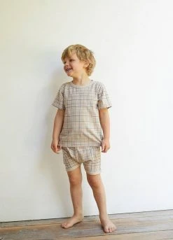 North Of West Sale Kids' Grid Tee - Fog