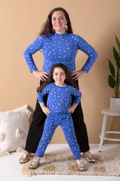 North Of West Morgan Squiggles Mock Neck - Azure 10 North Of West Morgan Squiggles Mock Neck - Azure