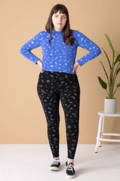 North Of West Morgan Squiggles Mock Neck - Azure 13 North Of West Morgan Squiggles Mock Neck - Azure