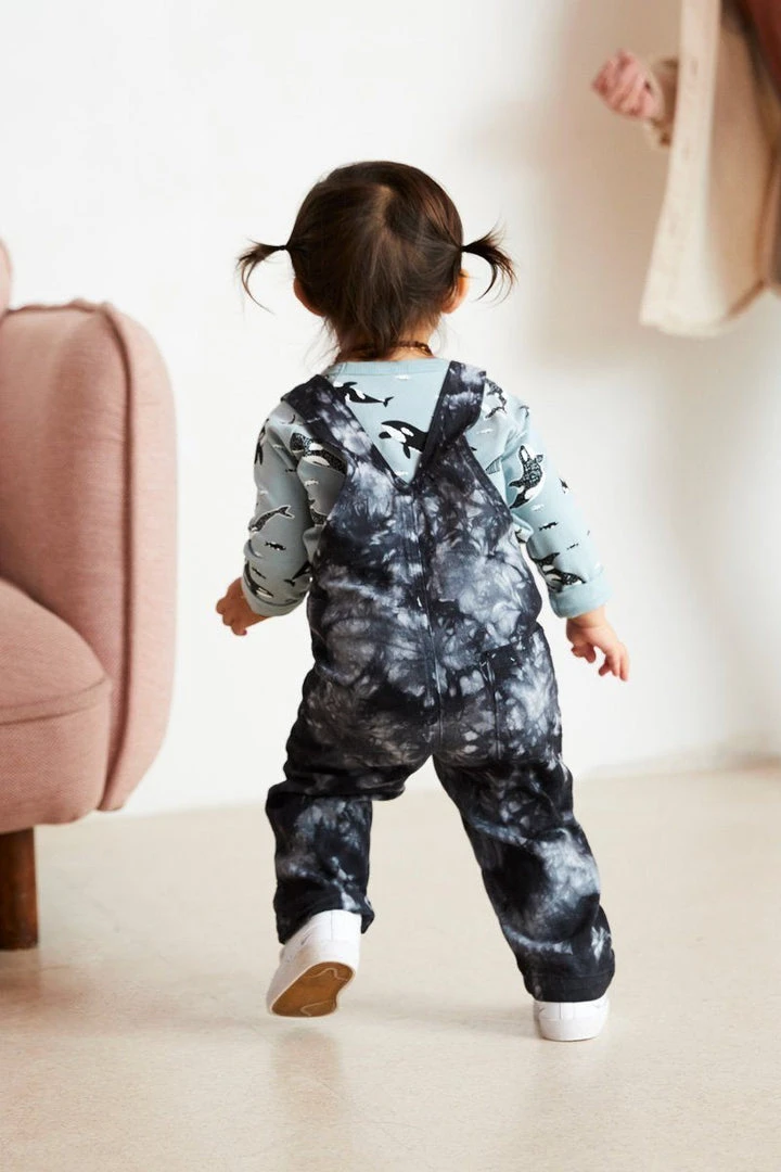 North Of West Sale Kids' Park Upcycled Tie Dye Overalls - Black 6 North Of West Sale Kids' Park Upcycled Tie Dye Overalls - Black