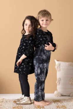 North Of West Sale Kids' Park Upcycled Tie Dye Overalls - Black 19 North Of West Sale Kids' Park Upcycled Tie Dye Overalls - Black