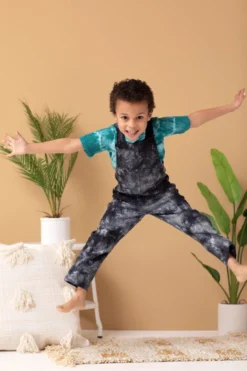 North Of West Sale Kids' Park Upcycled Tie Dye Overalls - Black 14 North Of West Sale Kids' Park Upcycled Tie Dye Overalls - Black