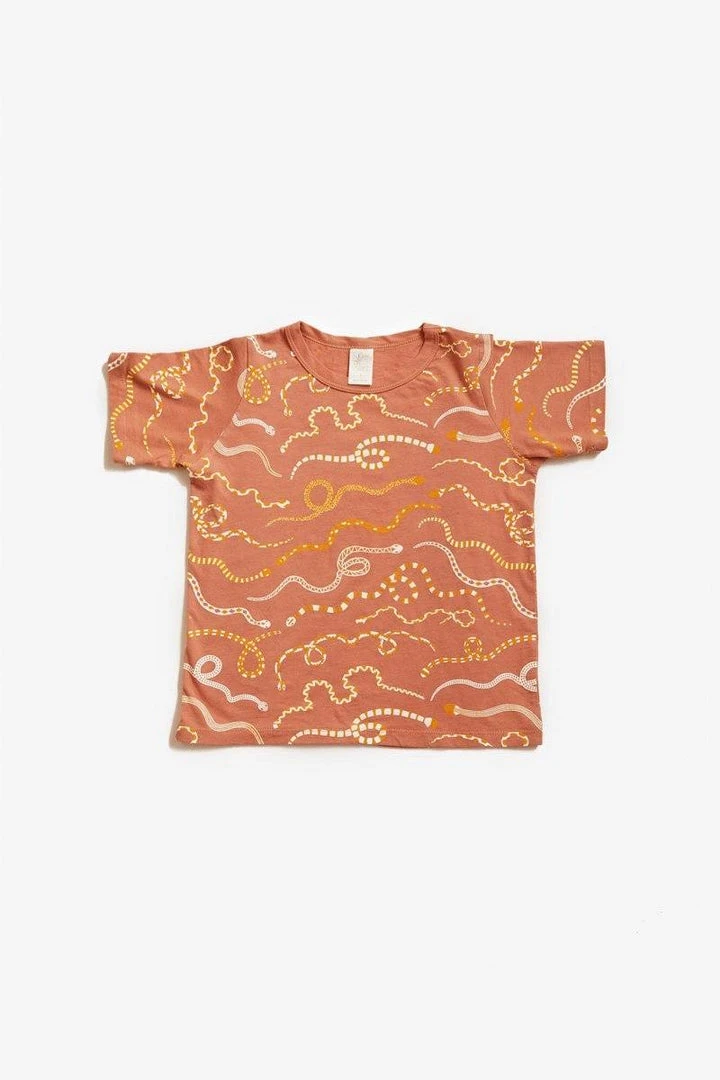 North Of West Sale Kids' Snake Rainbow Tee - Sunset 3 North Of West Sale Kids' Snake Rainbow Tee - Sunset