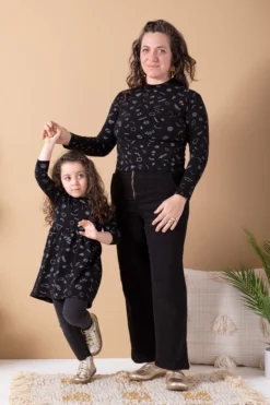 North Of West Kids' Squiggles Gathered Dress - Black 9 North Of West Kids' Squiggles Gathered Dress - Black