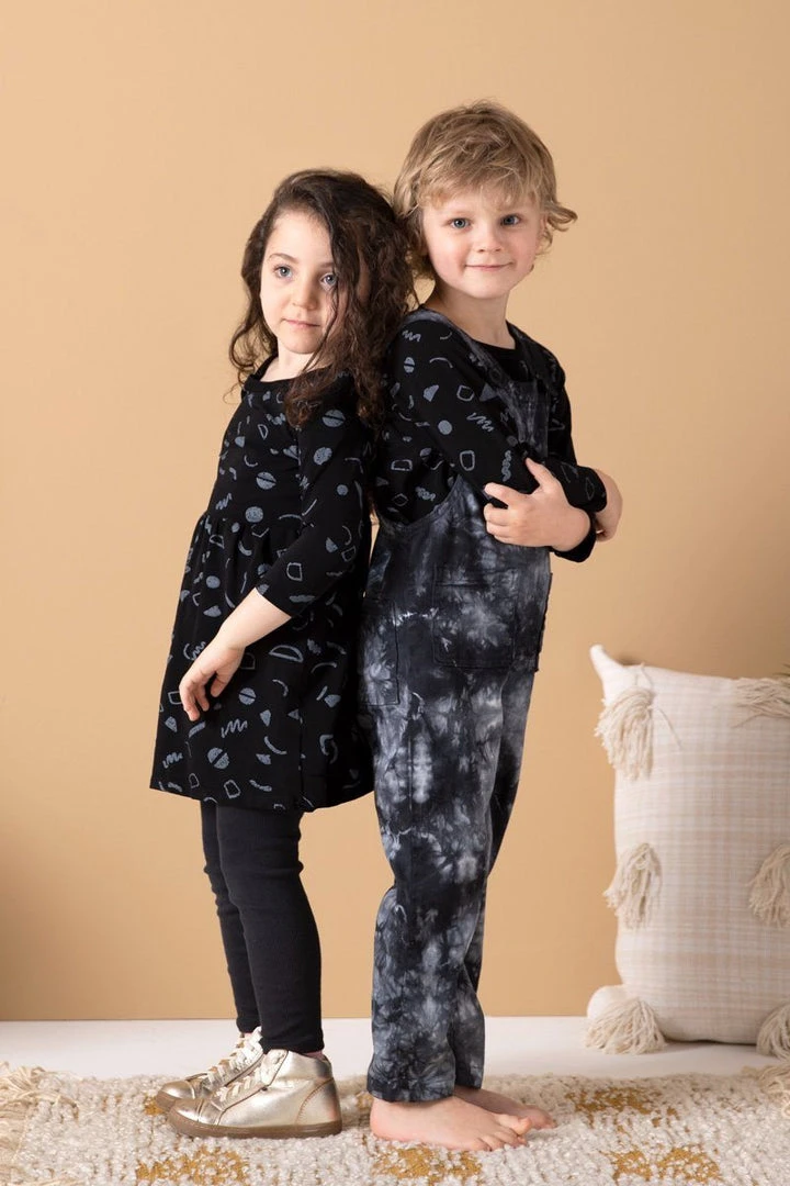 North Of West Kids' Squiggles Gathered Dress - Black 5 North Of West Kids' Squiggles Gathered Dress - Black