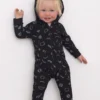 North Of West Baby's Squiggles Hooded Romper - Black Sale 2 North Of West Baby's Squiggles Hooded Romper - Black Sale