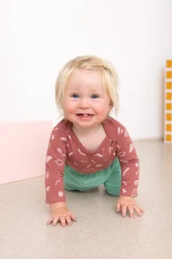 North Of West Sale Baby's Squiggles Long Sleeve Onesie - Mulberry 8 North Of West Sale Baby's Squiggles Long Sleeve Onesie - Mulberry