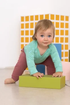 North Of West Baby's Squiggles Long Sleeve Onesie - Seafoam