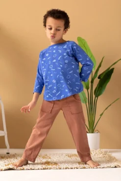 North Of West Sale Kids' Squiggles Raglan Tee - Azure