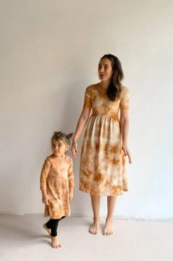 North Of West Kids' Tie Dye Long Sleeve Dress - Amber