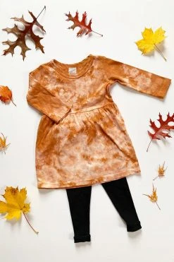 North Of West Kids' Tie Dye Long Sleeve Dress - Amber