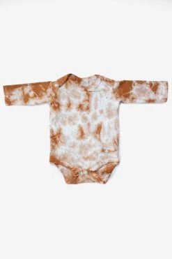 North Of West Sale Baby's Tie Dye Long Sleeve Onesie - Amber