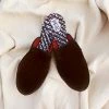 ONE432 Best Sellers Upcycled Velvet Unisex Slippers - Bordeaux Black