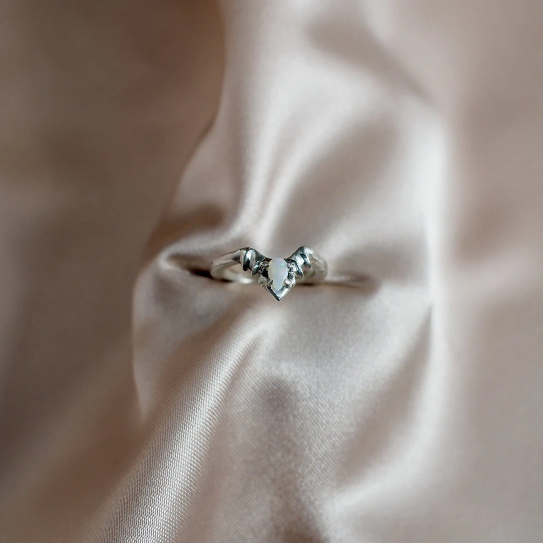 Iron Oxide Opal Halo Stacker Ring 7 Iron Oxide Opal Halo Stacker Ring