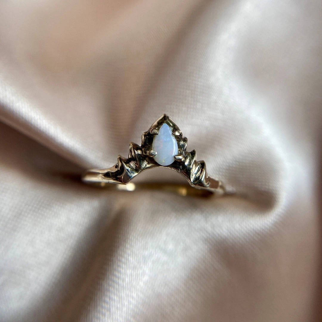 Iron Oxide Opal Halo Stacker Ring 3 Iron Oxide Opal Halo Stacker Ring