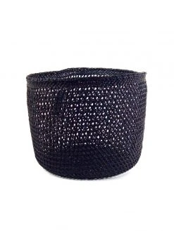 Mbare Open Weave Iringa Baskets - Black 6 Mbare Open Weave Iringa Baskets - Black