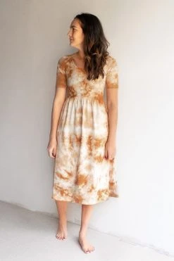 North Of West Flora Tie Dye Dress - Amber