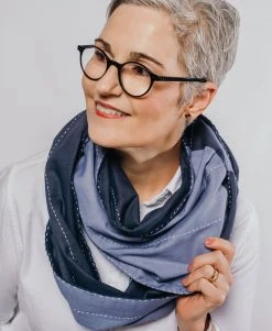 Anchal Stripe Infinity Scarf - Navy Accessories