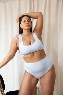 Mary Young Orly Bamboo High Brief Underwear - Sky Blue Underwear + Bras 7 Mary Young Orly Bamboo High Brief Underwear - Sky Blue Underwear + Bras