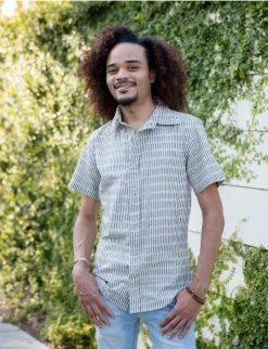 Passion Lilie Men's Antonio Ikat Button Down Shirt