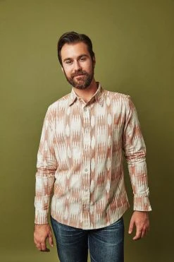 Passion Lilie Men's Banded Stripes Button Down Shirt