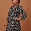 Passion Lilie Geometric Button-Up Dress Fair Trade