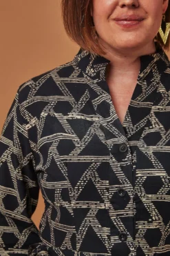 Passion Lilie Geometric Button-Up Dress Fair Trade