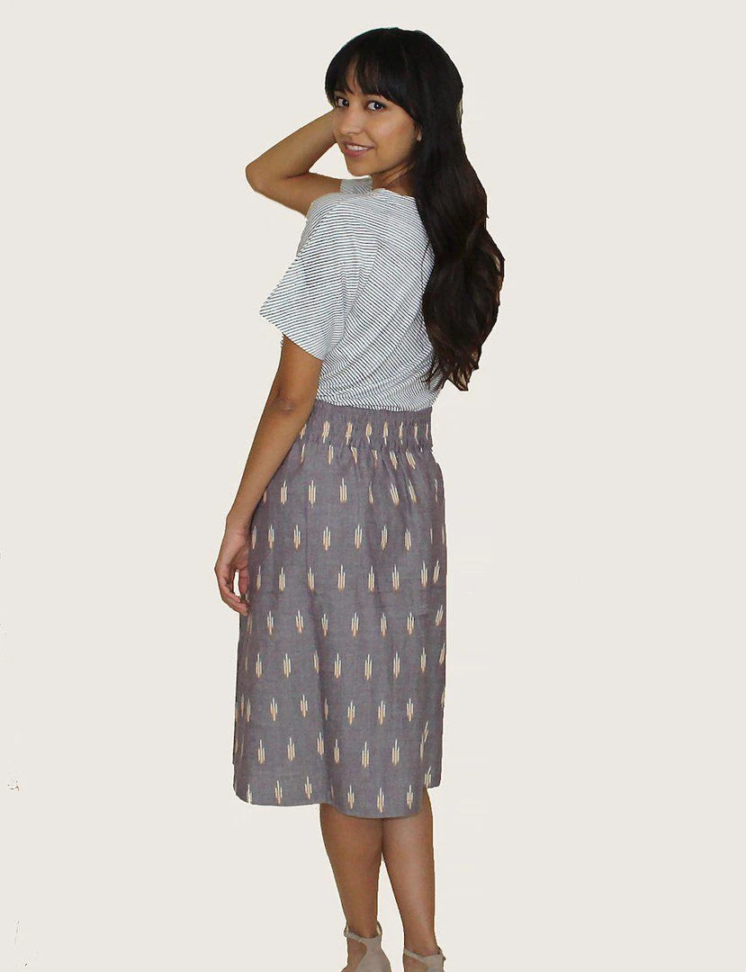 Passion Lilie Best Sellers Grape Chambray Midi Skirt 7 Passion Lilie Best Sellers Grape Chambray Midi Skirt