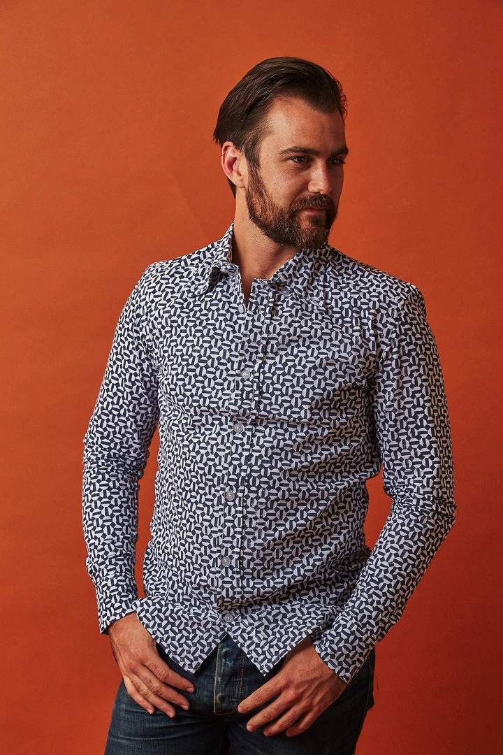 Passion Lilie Men's Hex Flex Button Down Shirt 7 Passion Lilie Men's Hex Flex Button Down Shirt