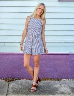 Passion Lilie Pinstripe Jumpsuit Clothing