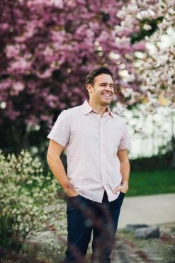 Passion Lilie Men's Salmon Button Down Shirt