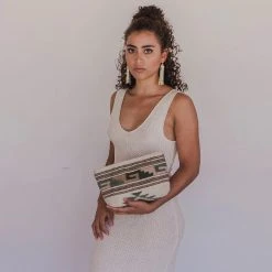 MZ Fair Trade Pastel Mitla Wool Clutch Bag