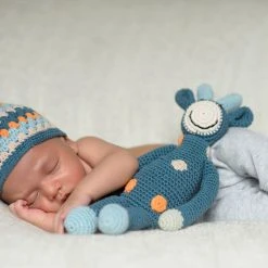 Pebble Blue Giraffe Rattle Baby Gifts