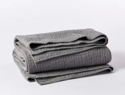 Coyuchi Pebbled Handstitched Quilt - Slate