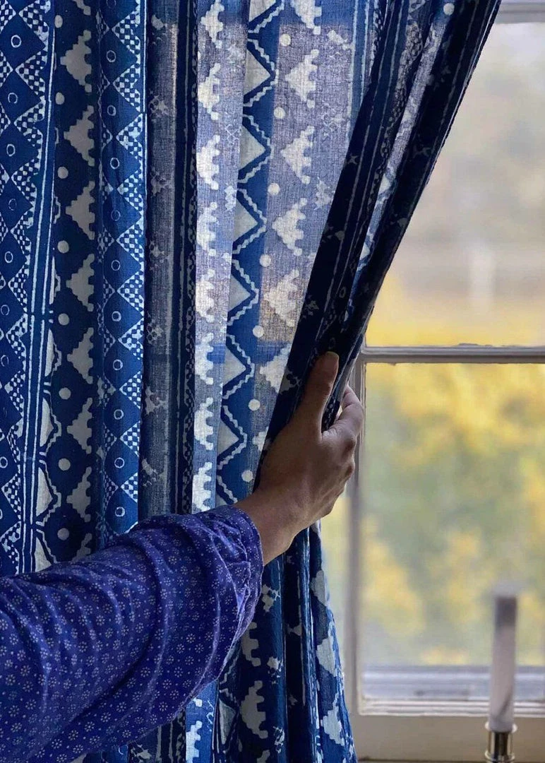 Ichcha Phulkari Indigo Curtain Panel 5 Ichcha Phulkari Indigo Curtain Panel