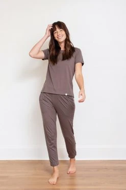 Leena & Lu Pima Short Sleeve Jogger Set