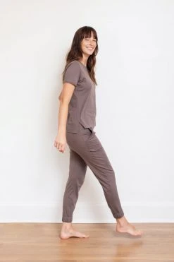 Leena & Lu Pima Short Sleeve Jogger Set