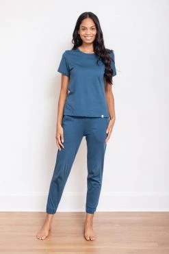 Leena & Lu Pima Short Sleeve Jogger Set