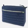 Anchal Accessories Pin Stitch Large Toiletry Bag - Navy 2 Anchal Accessories Pin Stitch Large Toiletry Bag - Navy