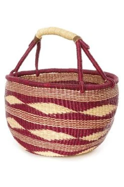 Swahili African Modern Plum Diamond Bolga Basket