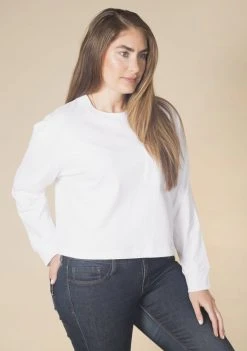 Poplinen Clothing Cindy Crop Pocket Tee - White