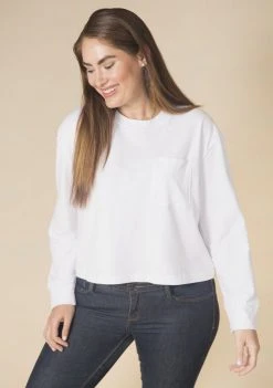 Poplinen Clothing Cindy Crop Pocket Tee - White