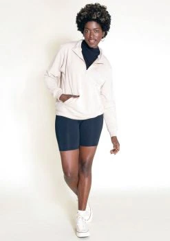 Poplinen Frances Tencel Zip Collar Sweatshirt Clothing