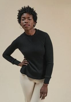 Poplinen Gloria Waffle Thermal Top - Black Clothing