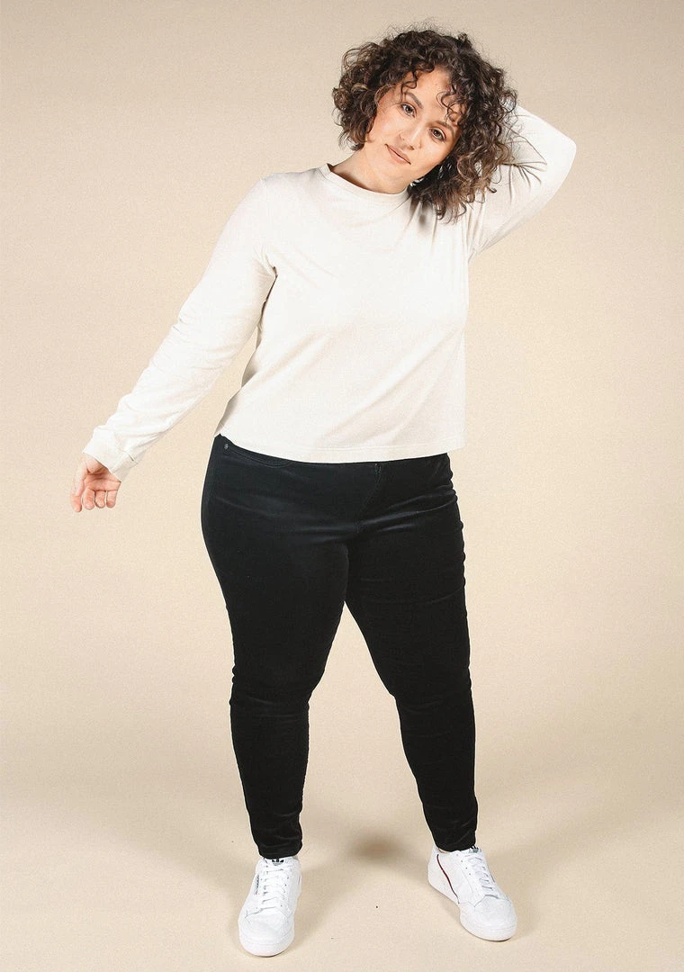 Poplinen Clothing Gwen Tencel Long Sleeve Tee - Ivory 7 Poplinen Clothing Gwen Tencel Long Sleeve Tee - Ivory