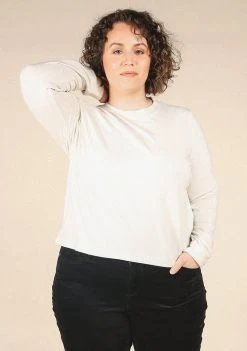 Poplinen Clothing Gwen Tencel Long Sleeve Tee - Ivory