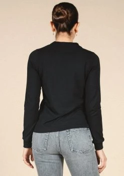 Poplinen Gwen Tencel Long Sleeve Tee - Black