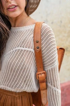 Purse & Clutch Leather Laptop Backpack - Russet Brown Accessories