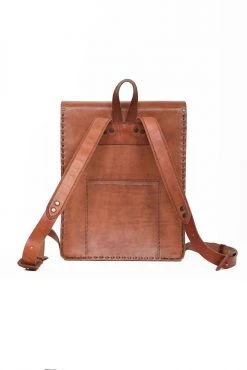 Purse & Clutch Leather Laptop Backpack - Russet Brown Accessories